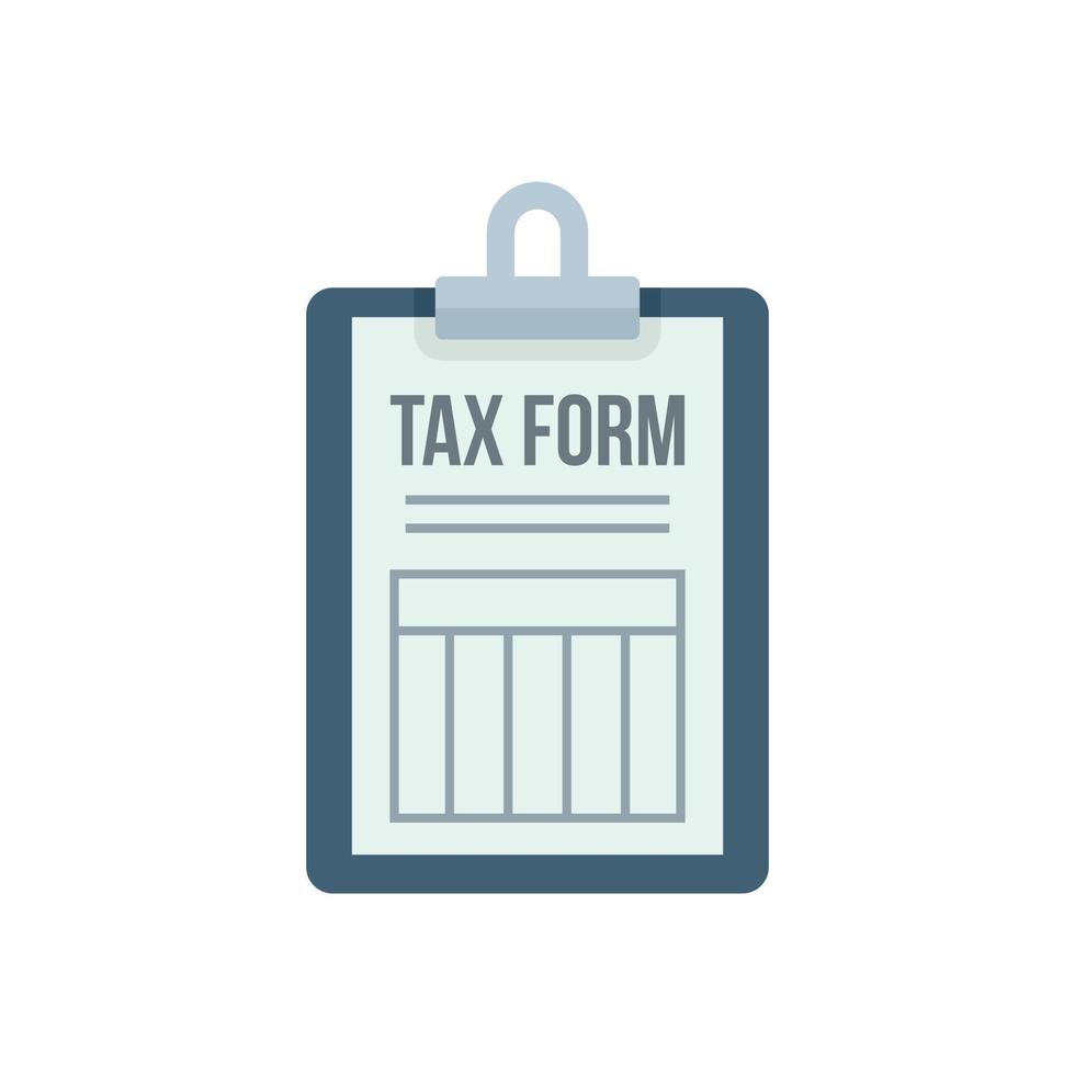 ícone da área de transferência do formulário de imposto vetor plano isolado