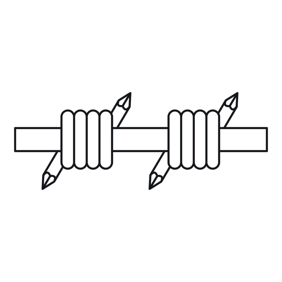 ícone de arame farpado, estilo de estrutura de tópicos vetor