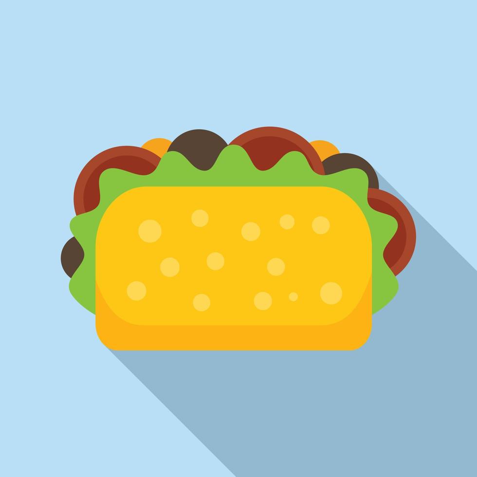 vetor plana de ícone de taco de cacto. comida mexicana