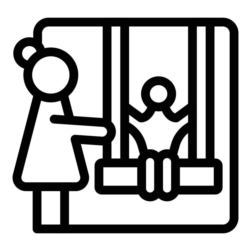vetor de contorno do ícone de babá. serviço de puericultura