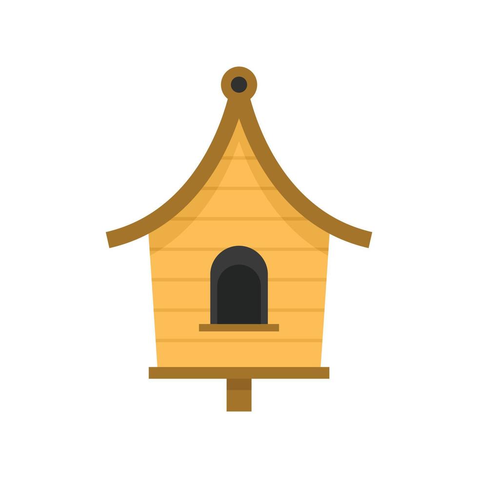 ícone de casa de pássaro de madeira vetor plano isolado
