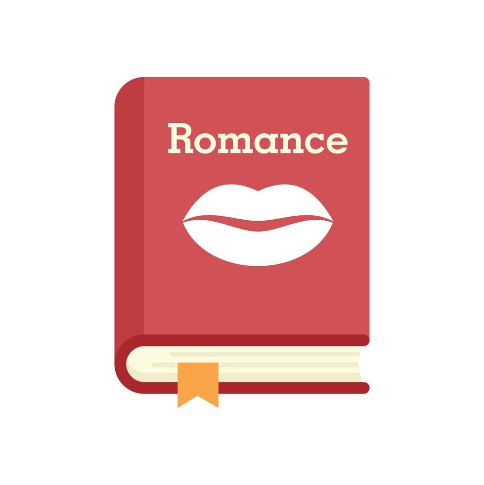 ícone de livro de romance literário vetor plano isolado