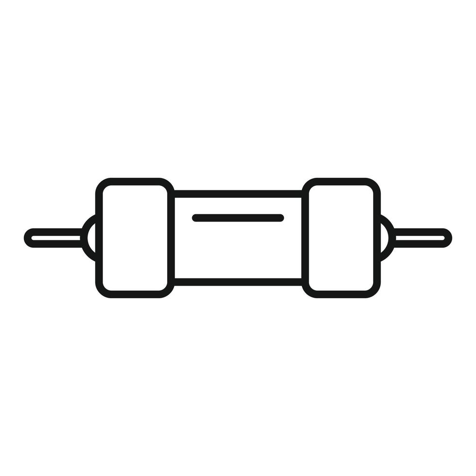 vetor de contorno do ícone do resistor elétrico. chip capacitor