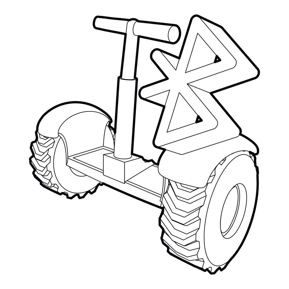 ícone de conexão segway, estilo de estrutura de tópicos vetor