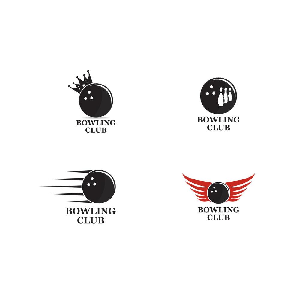 conjunto vetorial de logotipos de boliche, emblemas de logotipo de boliche e design de logotipo de boliche vetor