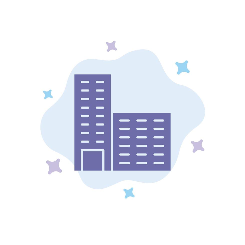 ícone azul da construção civil da arquitetura no fundo abstrato da nuvem vetor