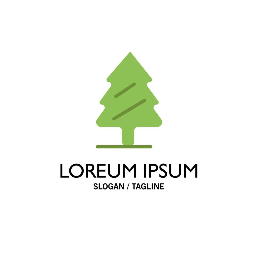 cor plana de modelo de logotipo de negócios de árvore de primavera de pinheiro de natureza vetor
