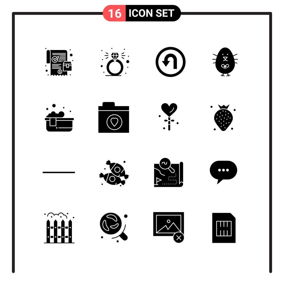 conjunto de 16 ícones de estilo sólido para web e dispositivos móveis. símbolos de glifos para impressão. sinais de ícone sólido isolados no fundo branco. conjunto de 16 ícones. vetor