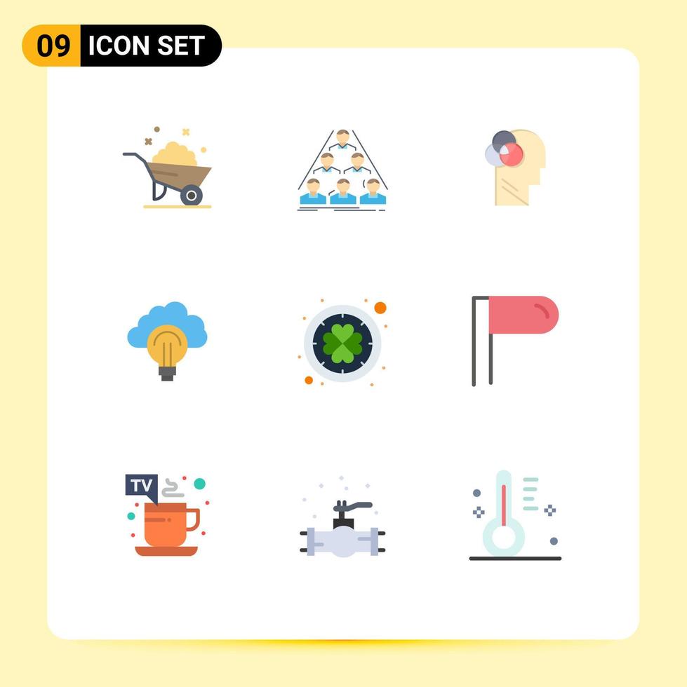 9 ícones criativos, sinais modernos e símbolos de lâmpada de sucesso, reunindo elementos de design de vetores editáveis de cabeça leve