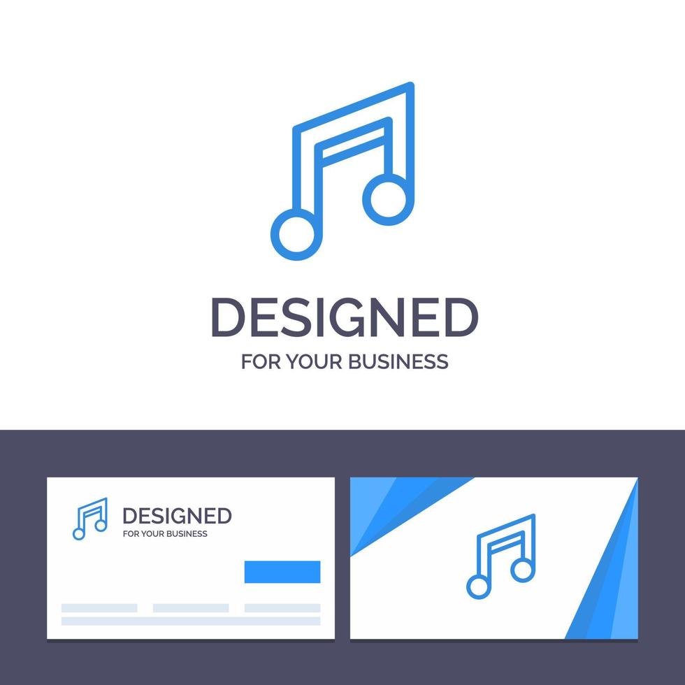 cartão de visita criativo e aplicativo de modelo de logotipo design básico ilustração vetorial de música móvel vetor