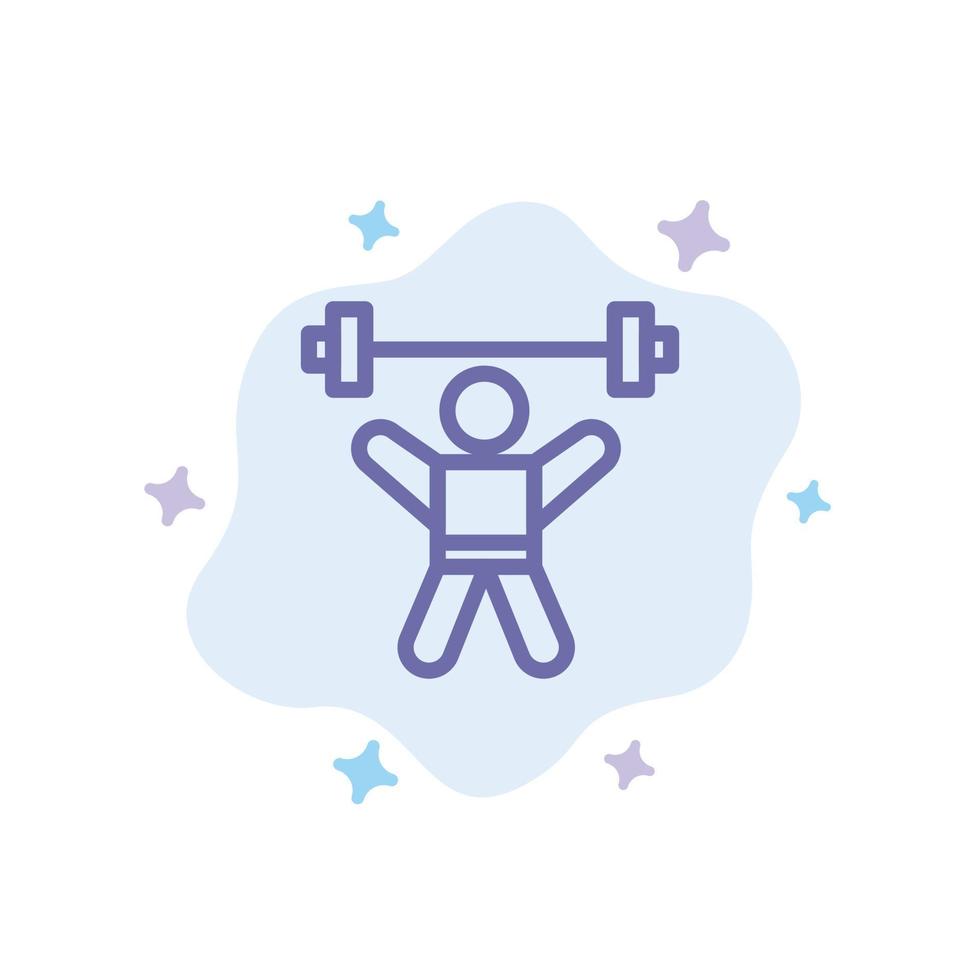 atleta atletismo avatar fitness ginásio azul ícone no fundo abstrato da nuvem vetor