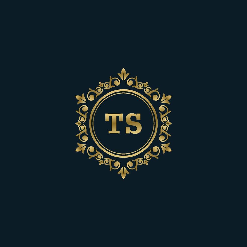 logotipo da letra ts com modelo de ouro de luxo. modelo de vetor de logotipo de elegância.