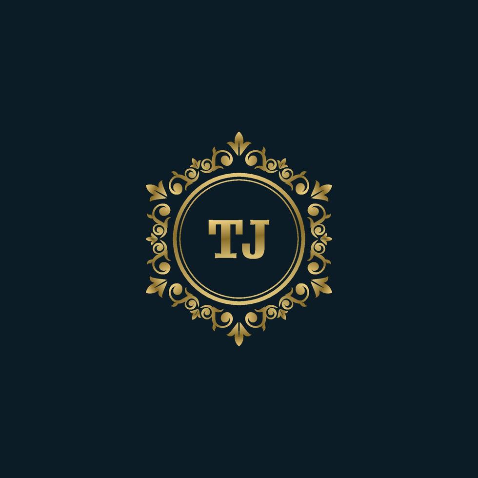 logotipo da letra tj com modelo de ouro de luxo. modelo de vetor de logotipo de elegância.