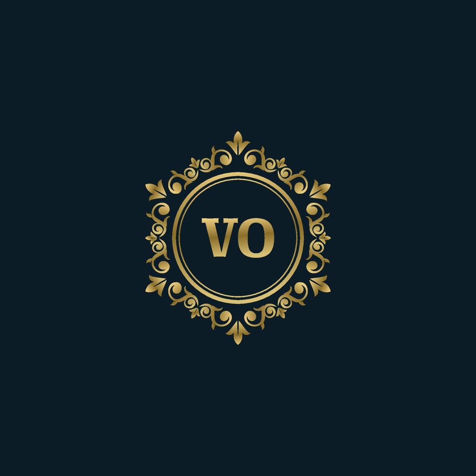 logotipo da letra vo com modelo de ouro de luxo. modelo de vetor de logotipo de elegância.
