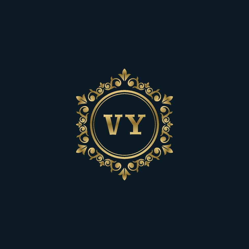 logotipo da letra vy com modelo de ouro de luxo. modelo de vetor de logotipo de elegância.