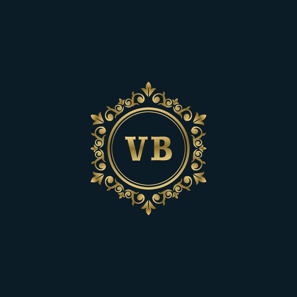 logotipo da letra vb com modelo de ouro de luxo. modelo de vetor de logotipo de elegância.