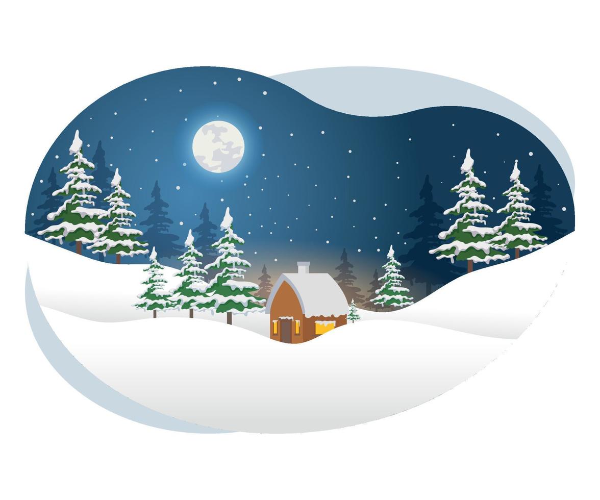 ilustração bonita da neve da noite de Natal. vetor