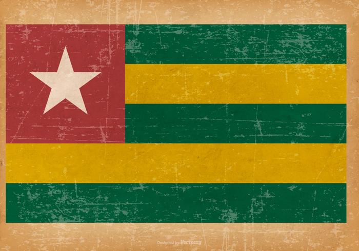 Grunge Bandeira de Togo vetor