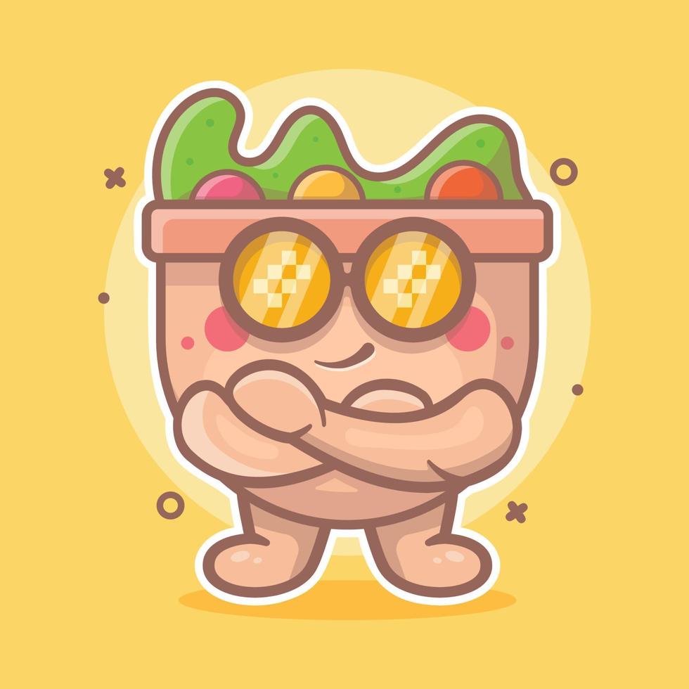 mascote de personagem de comida de salada fofa com desenho animado isolado de expressão legal em design de estilo simples vetor