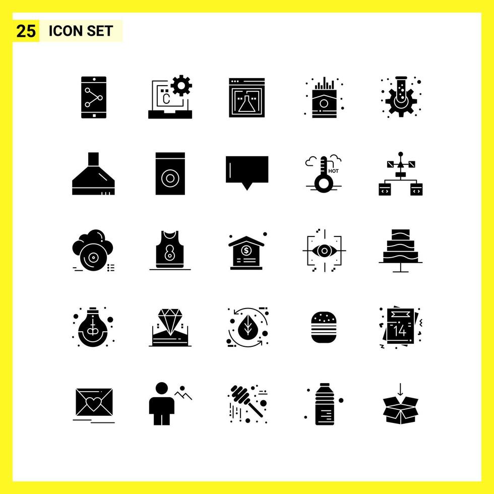 25 conjunto de ícones simples símbolos sólidos sinal de glifo em fundo branco para aplicativos móveis de design de site e mídia impressa criativo ícone preto fundo vetorial vetor
