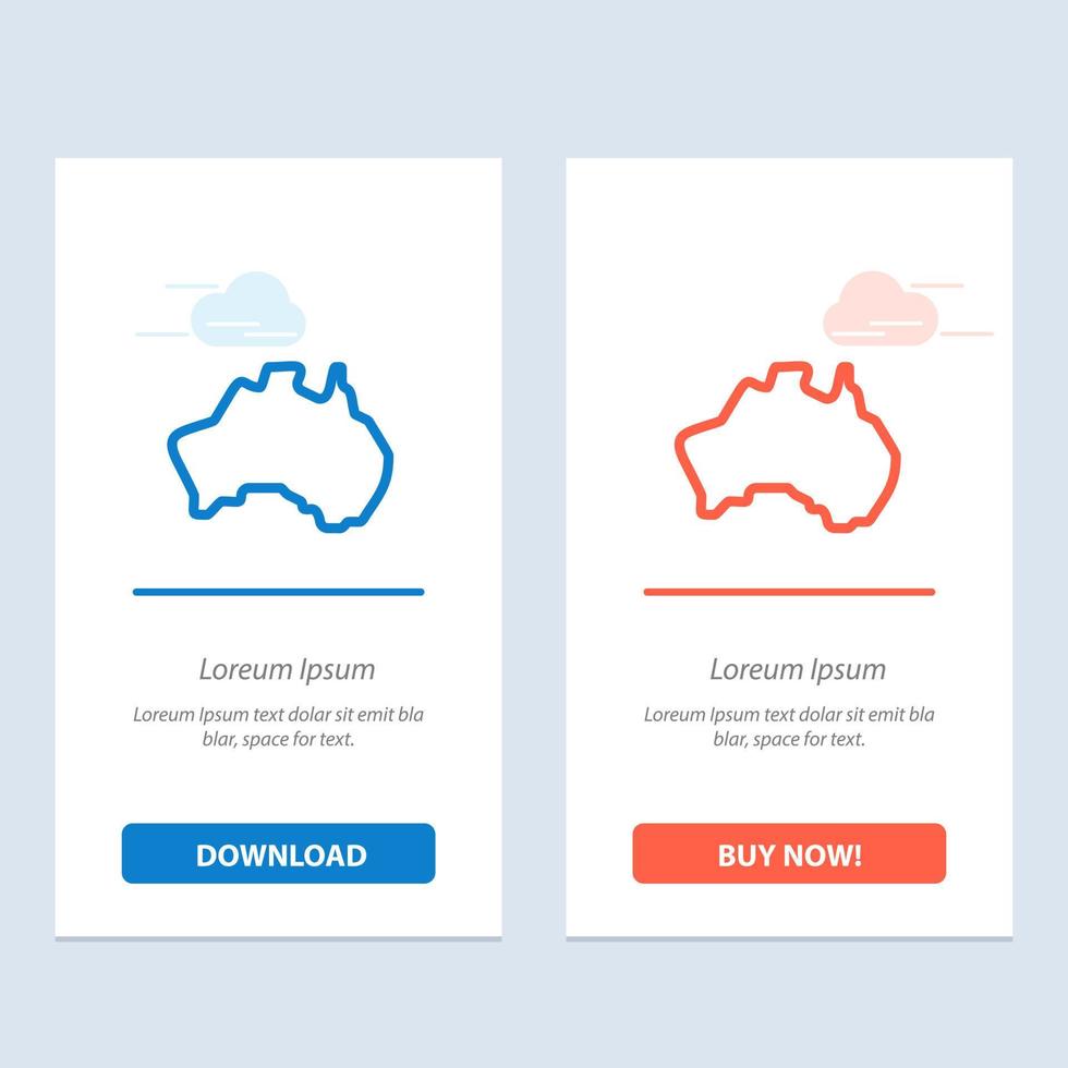 mapa de localização do país australiano viagem azul e vermelho baixe e compre agora modelo de cartão de widget da web vetor
