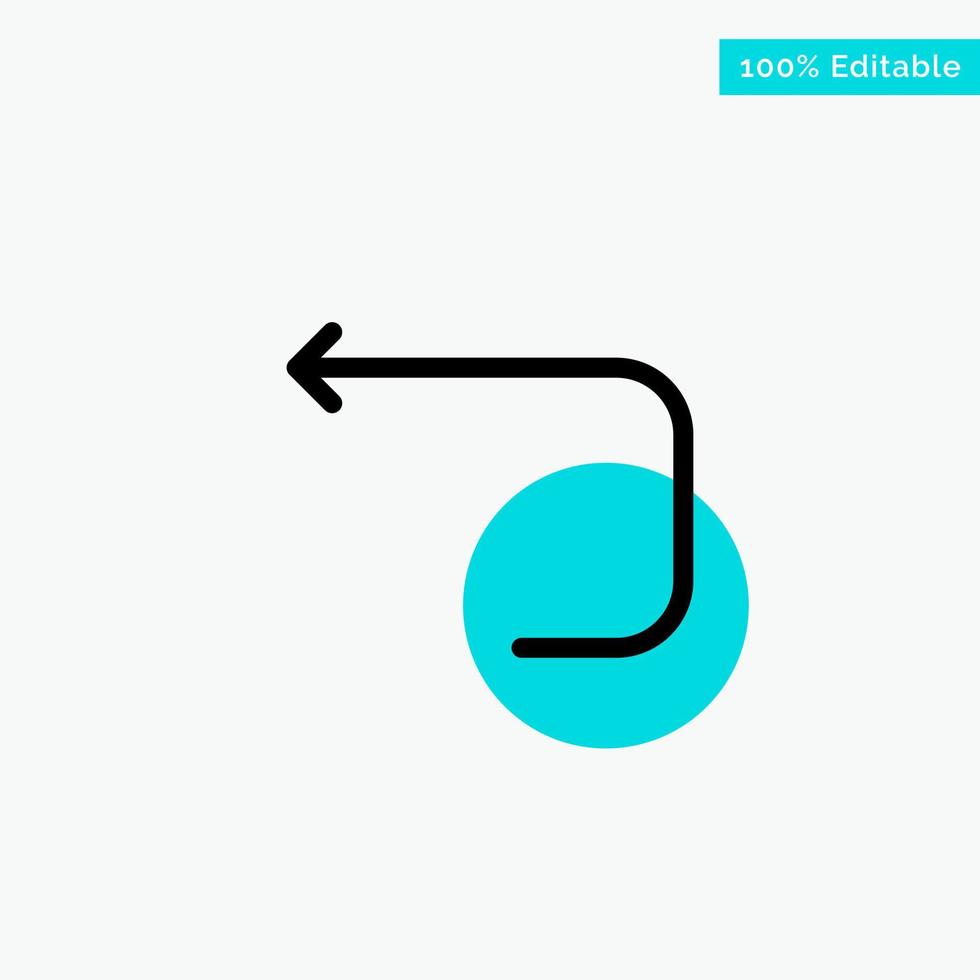 seta loop loop seta para trás destaque turquesa ícone de vetor de ponto de círculo