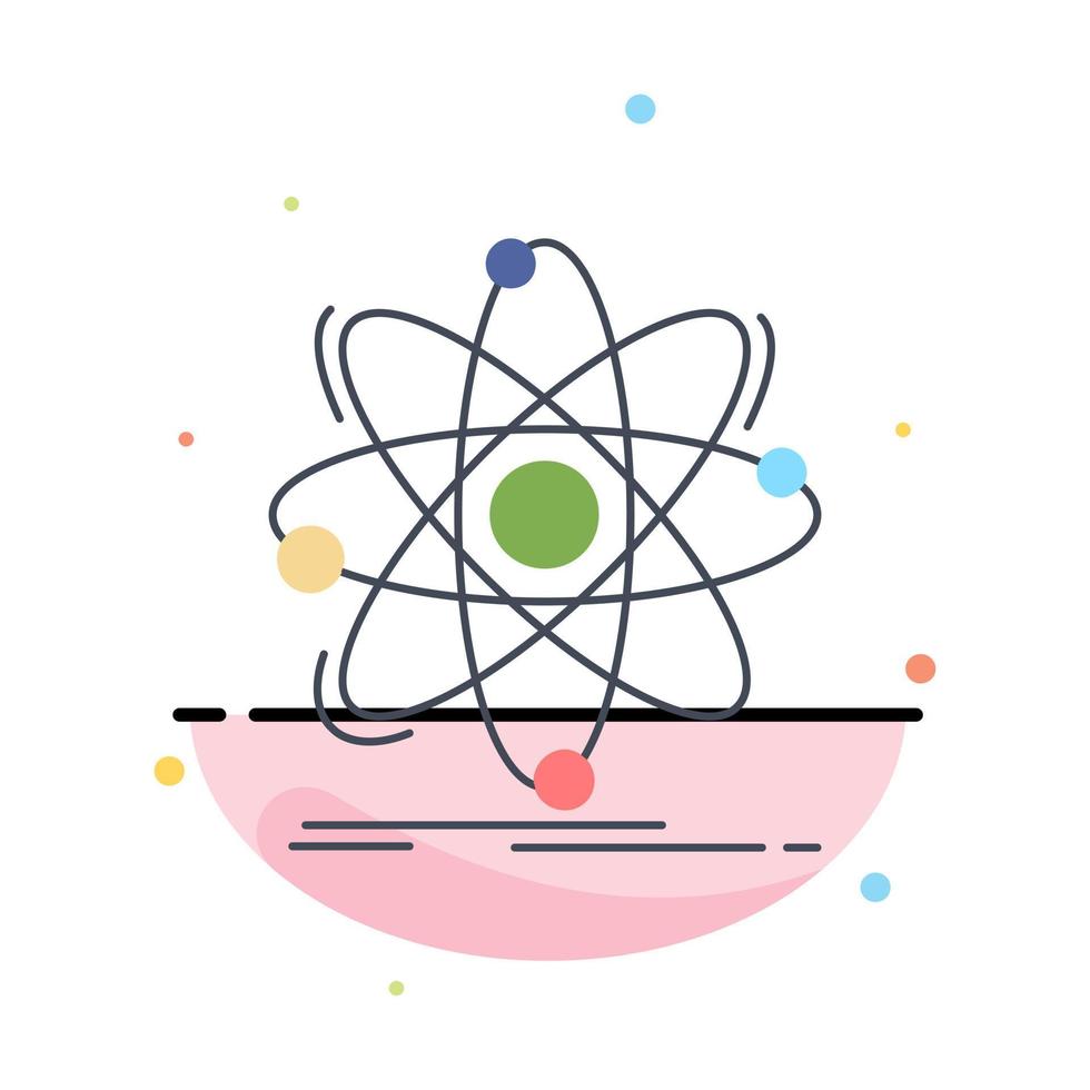 átomo ciência química física nuclear vetor de ícone de cor plana