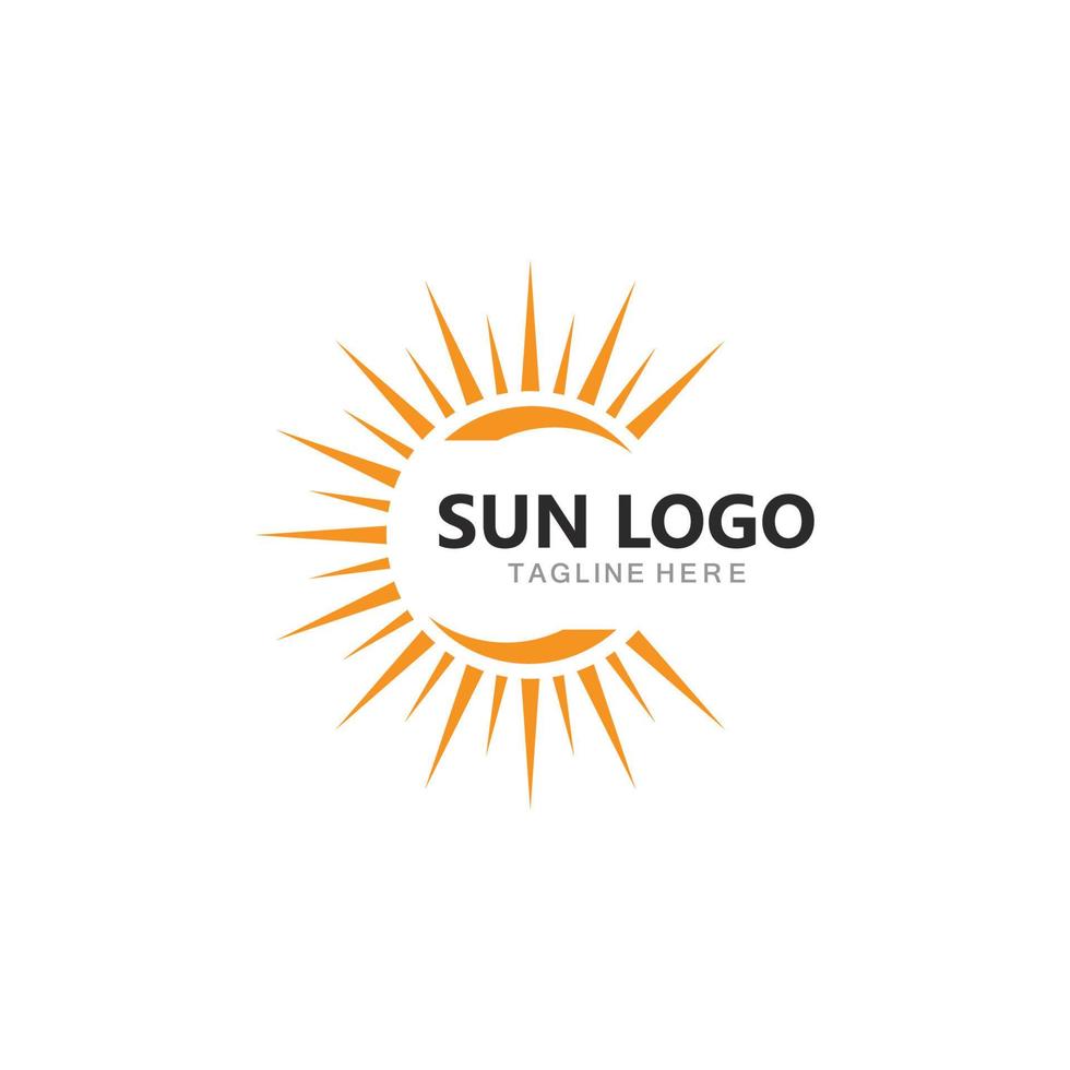 modelo de vetor de ícone de logotipo de sol