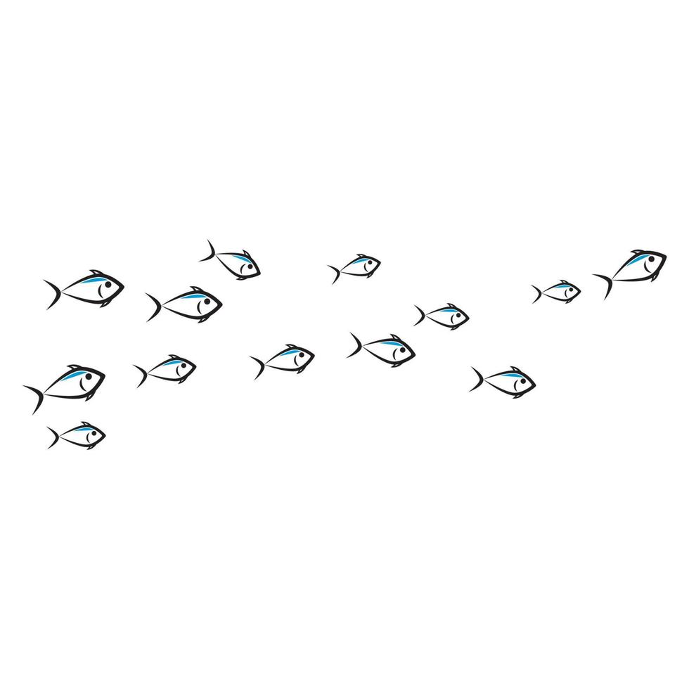 conjunto de ilustração vetorial de modelo de fundo de peixe abstrato vetor