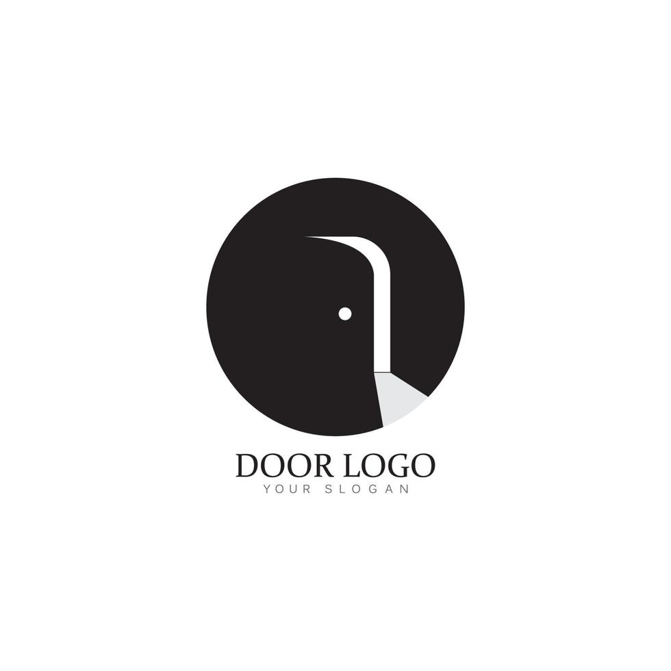 conjunto de ilustração de ícone de vetor de modelo de logotipo de porta