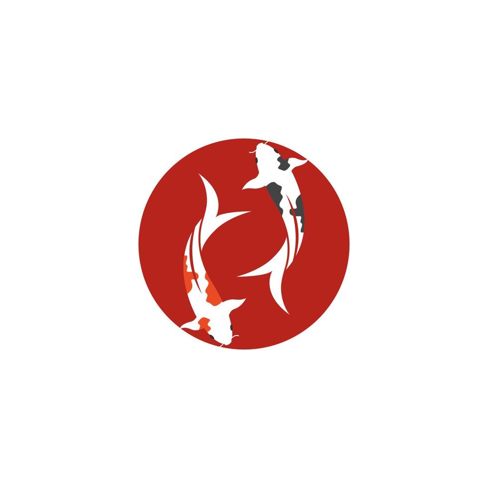 ícone de vetor de logotipo de peixe koi