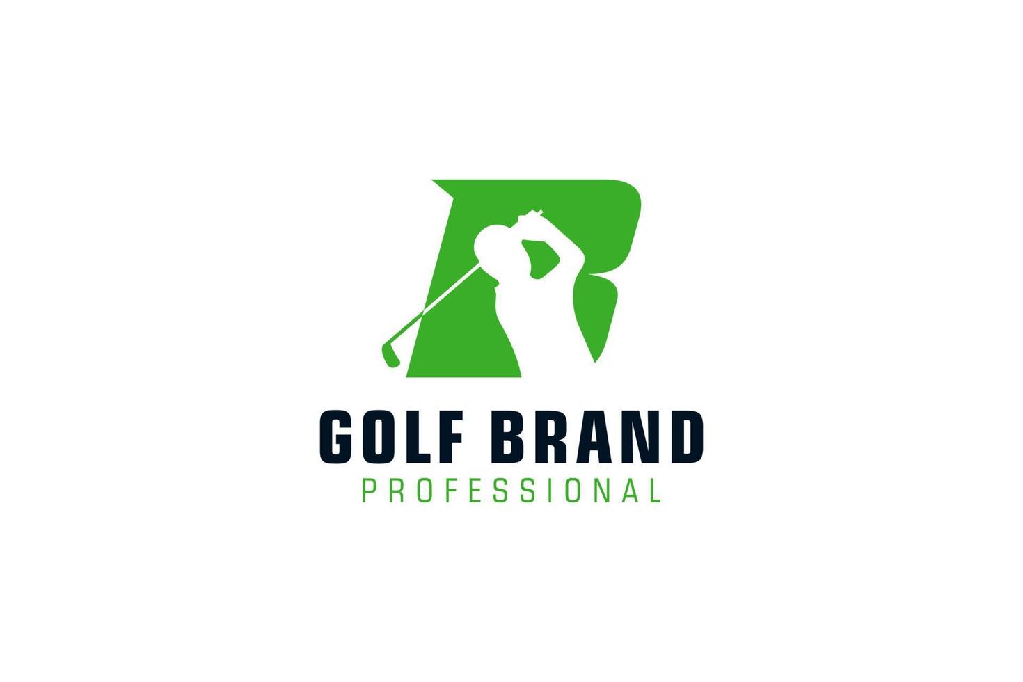letra b para modelo de vetor de design de logotipo de golfe, rótulo vetorial de golfe, logotipo de campeonato de golfe, ilustração, ícone criativo, conceito de design
