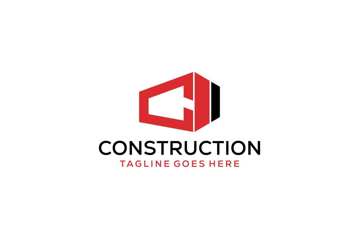 letra c para logotipo de remodelação imobiliária. elemento de modelo de design de logotipo de construção de arquitetura de construção. vetor