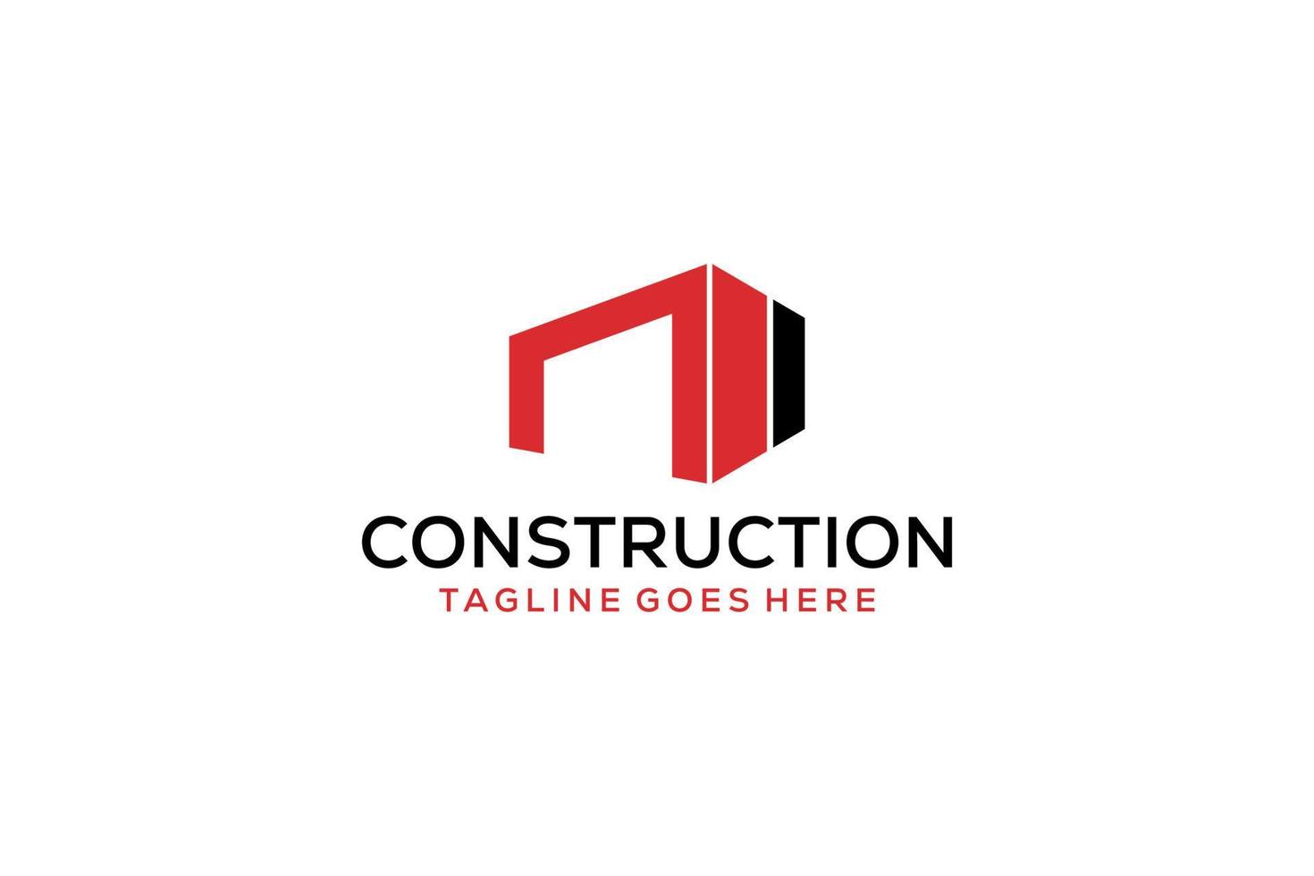 letra n para logotipo de remodelação imobiliária. elemento de modelo de design de logotipo de construção de arquitetura de construção. vetor