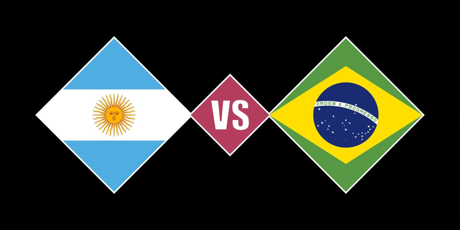 conceito de bandeira brasil vs argentina. ilustração vetorial. vetor