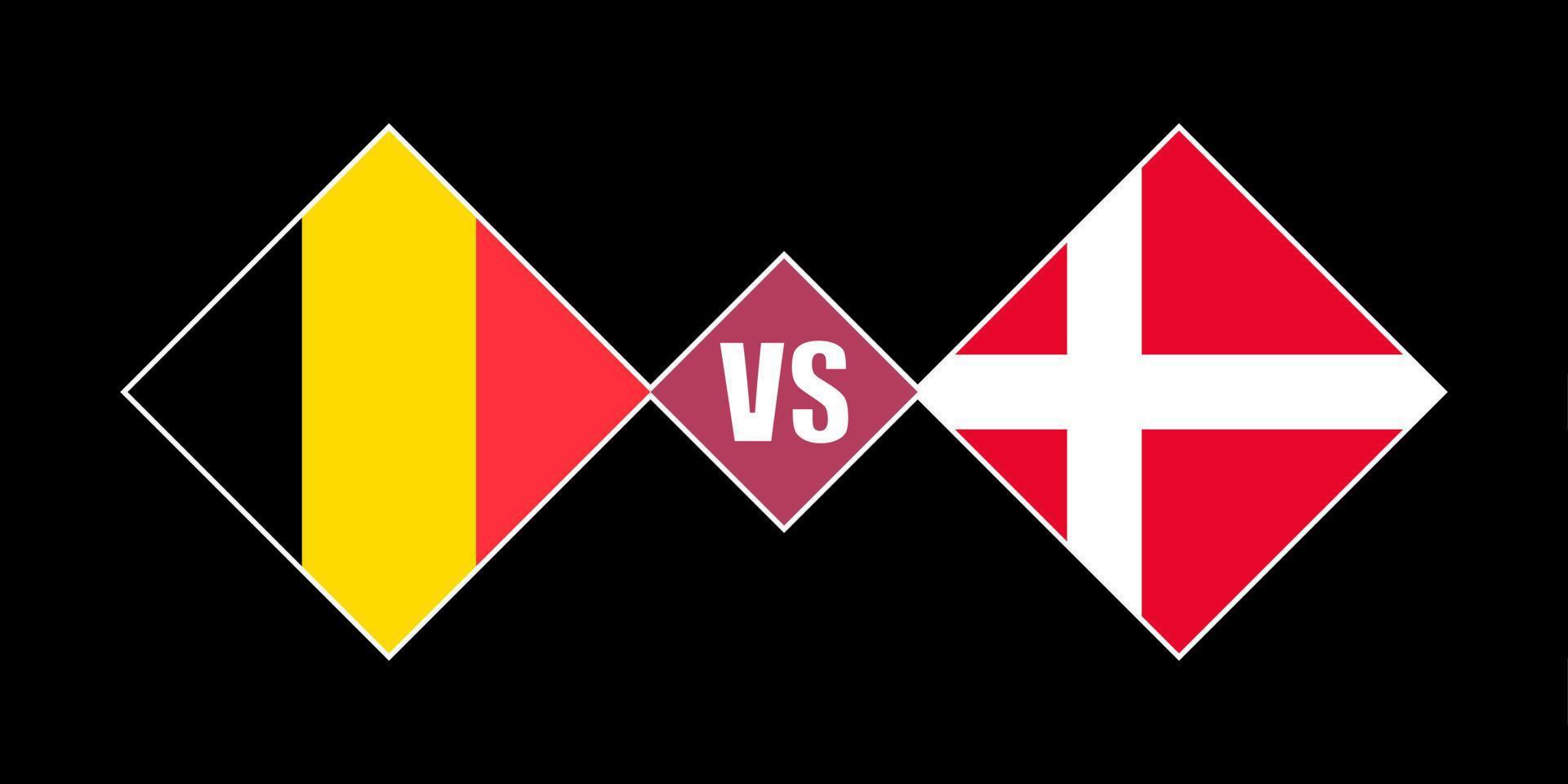 conceito de bandeira bélgica vs dinamarca. ilustração vetorial. vetor