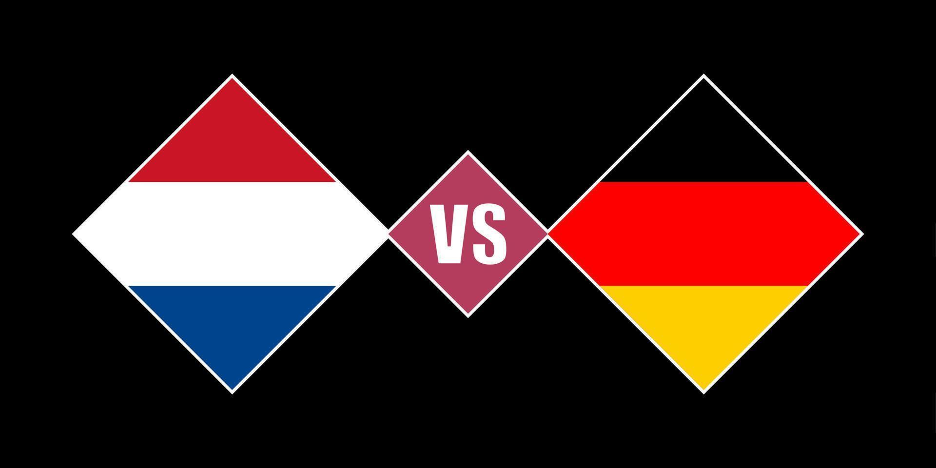 Holanda vs Alemanha conceito de bandeira. ilustração vetorial. vetor