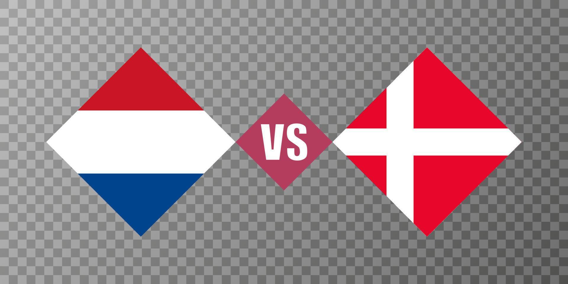 Holanda vs Dinamarca conceito de bandeira. ilustração vetorial. vetor