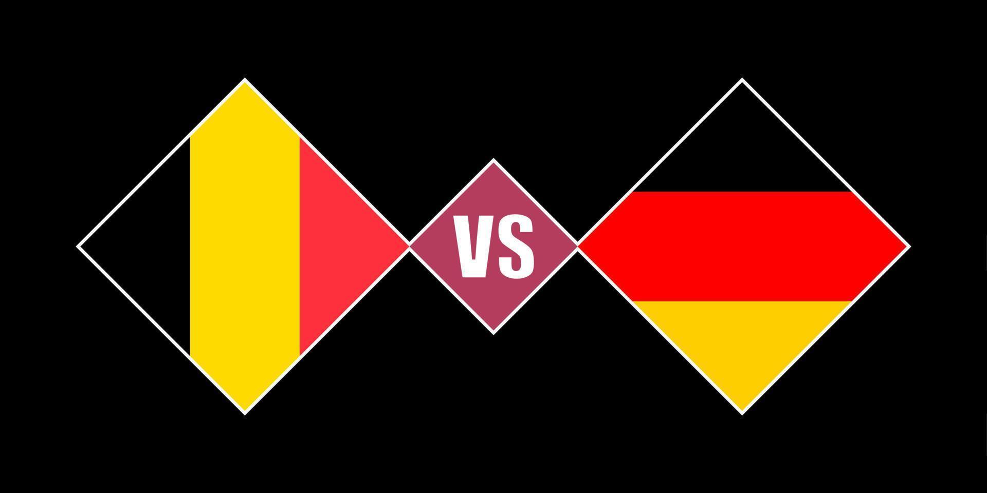Bélgica vs conceito de bandeira da alemanha. ilustração vetorial. vetor