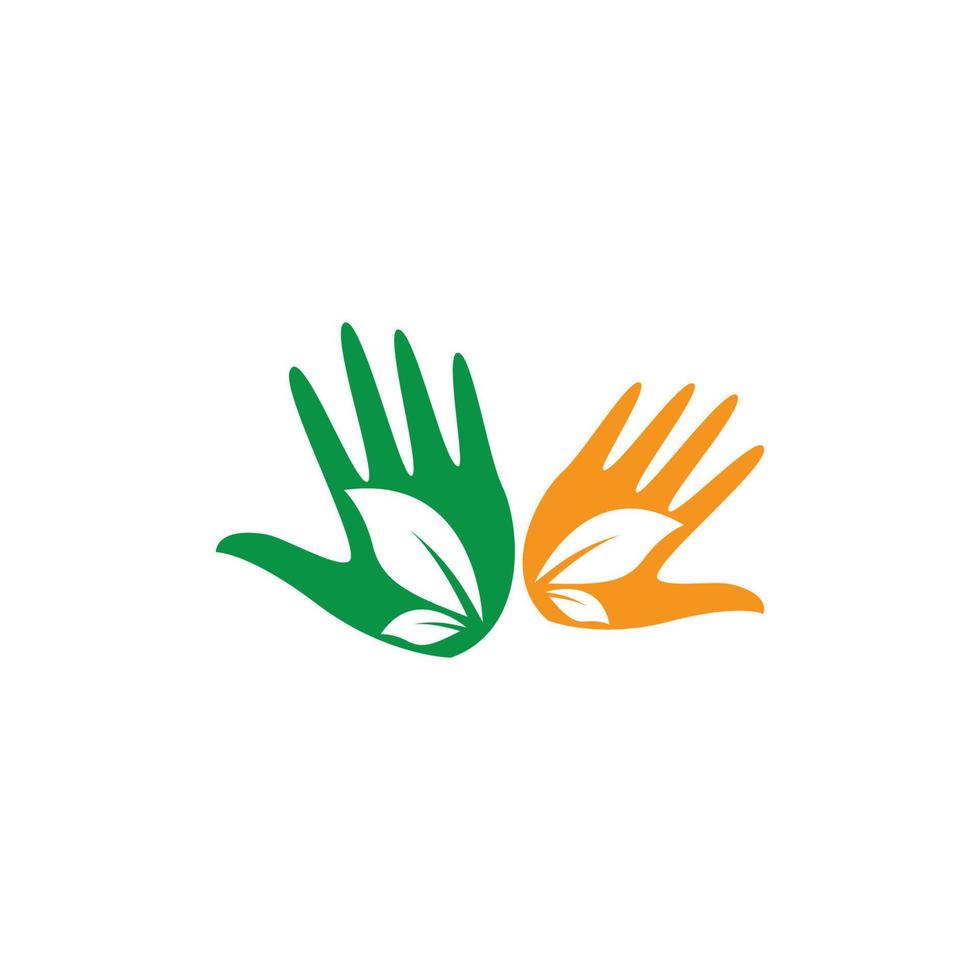 imagens de logotipo de cuidados com as mãos vetor