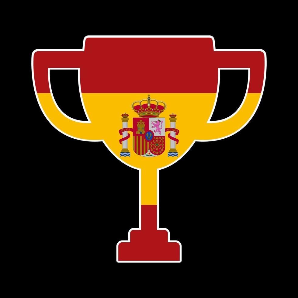 taça do vencedor da competição na cor da espanha. ilustração vetorial. vetor