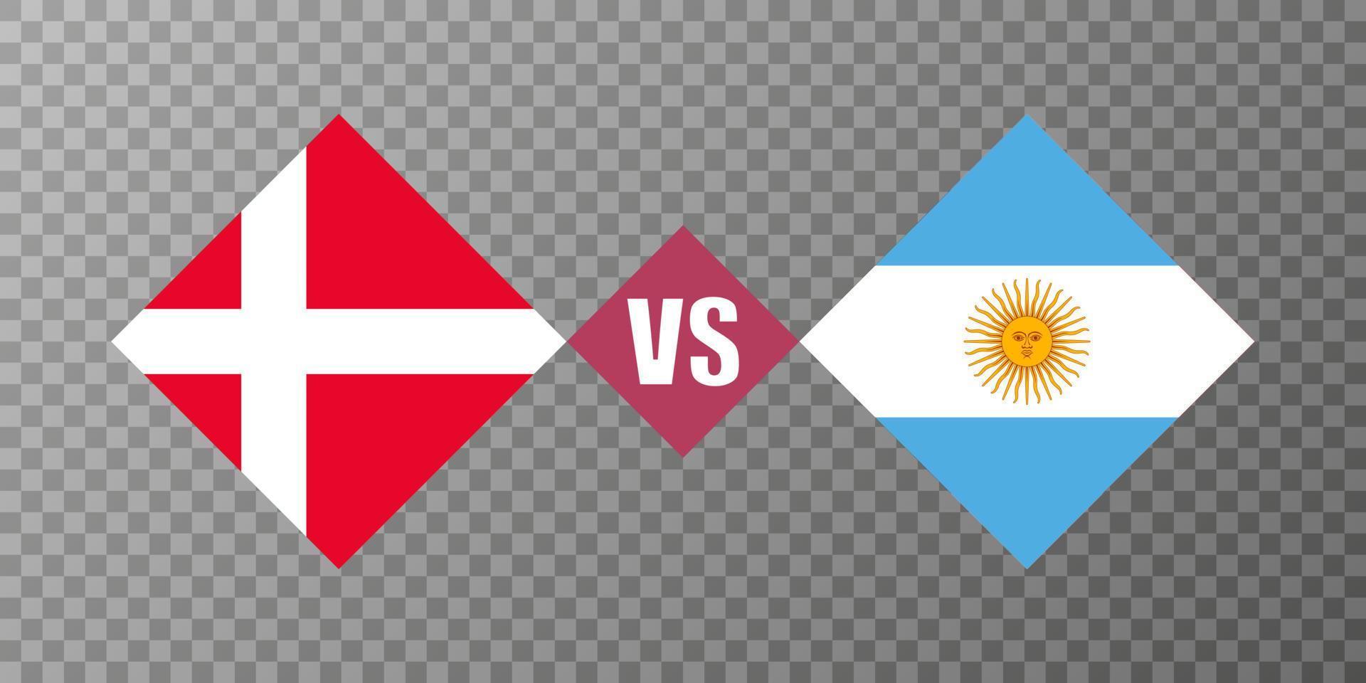 conceito de bandeira dinamarca vs argentina. ilustração vetorial. vetor