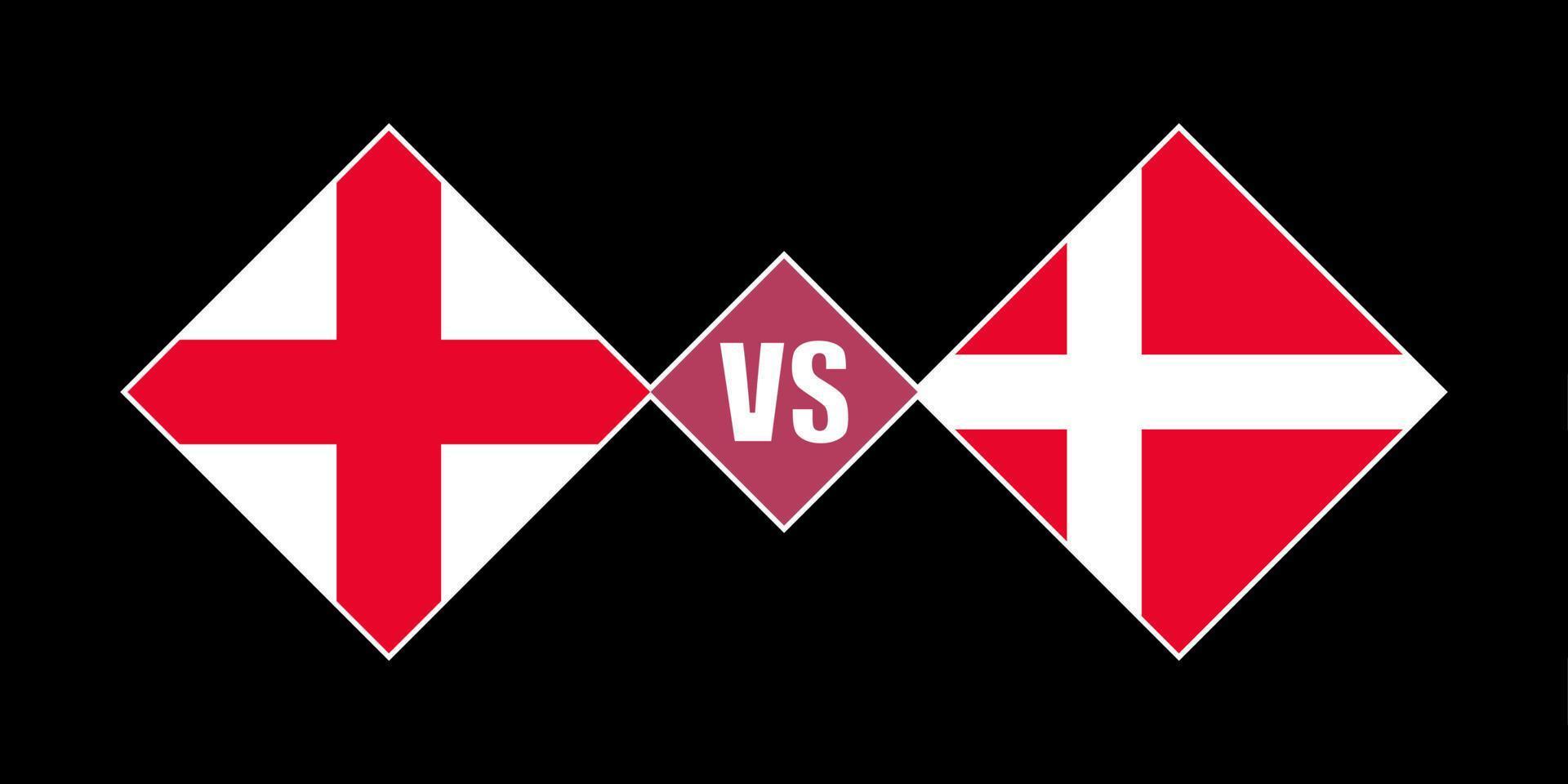 conceito de bandeira inglaterra vs dinamarca. ilustração vetorial. vetor