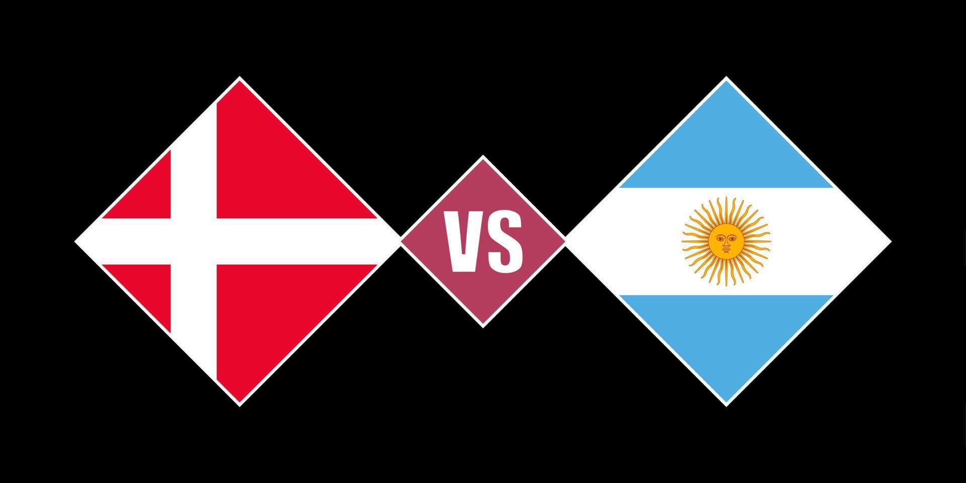 conceito de bandeira dinamarca vs argentina. ilustração vetorial. vetor