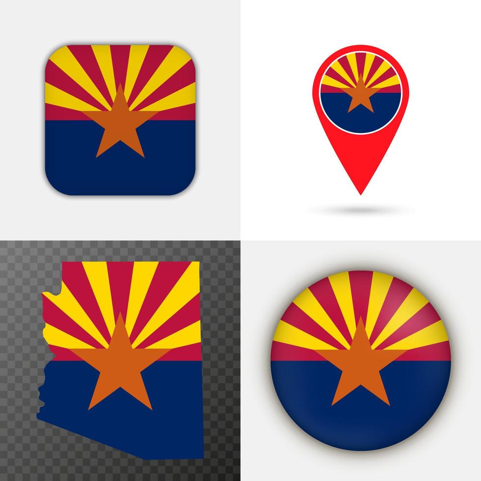 definir a bandeira do estado do arizona. ilustração vetorial. vetor