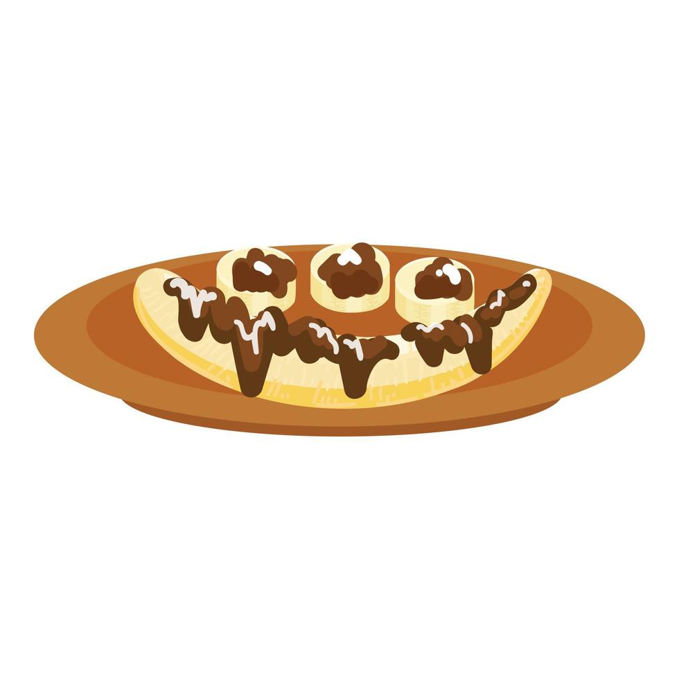 vetor de desenhos animados de ícone de banana de chocolate. comida de fruta