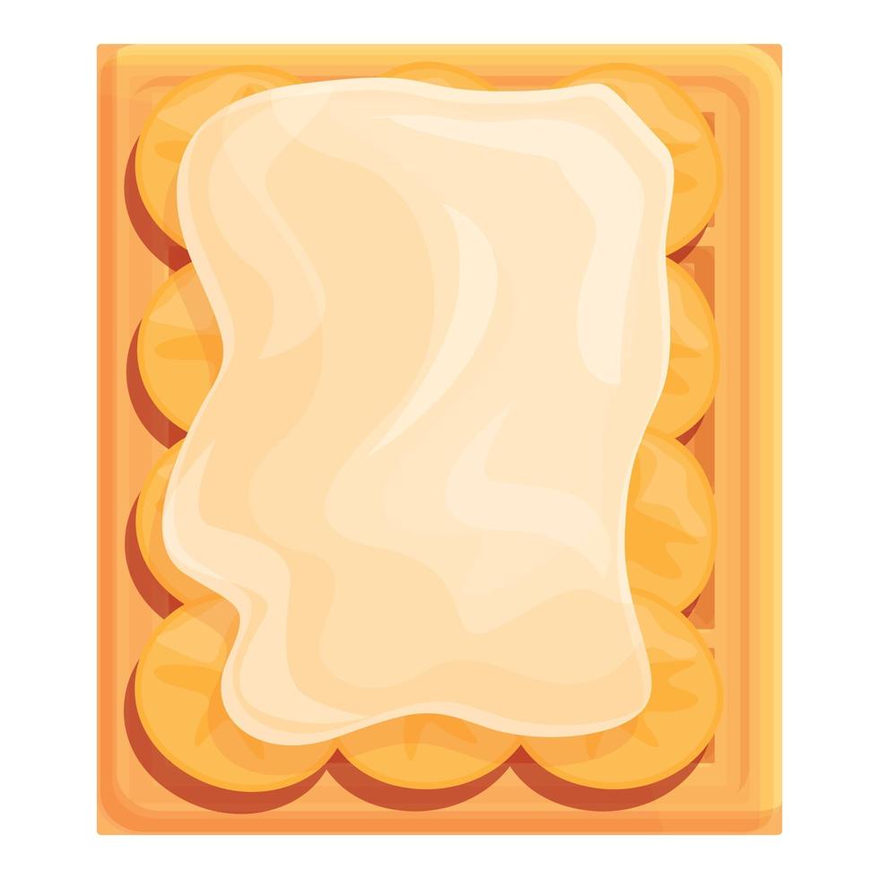 vetor de desenhos animados de ícone de lanche. fruta waffle