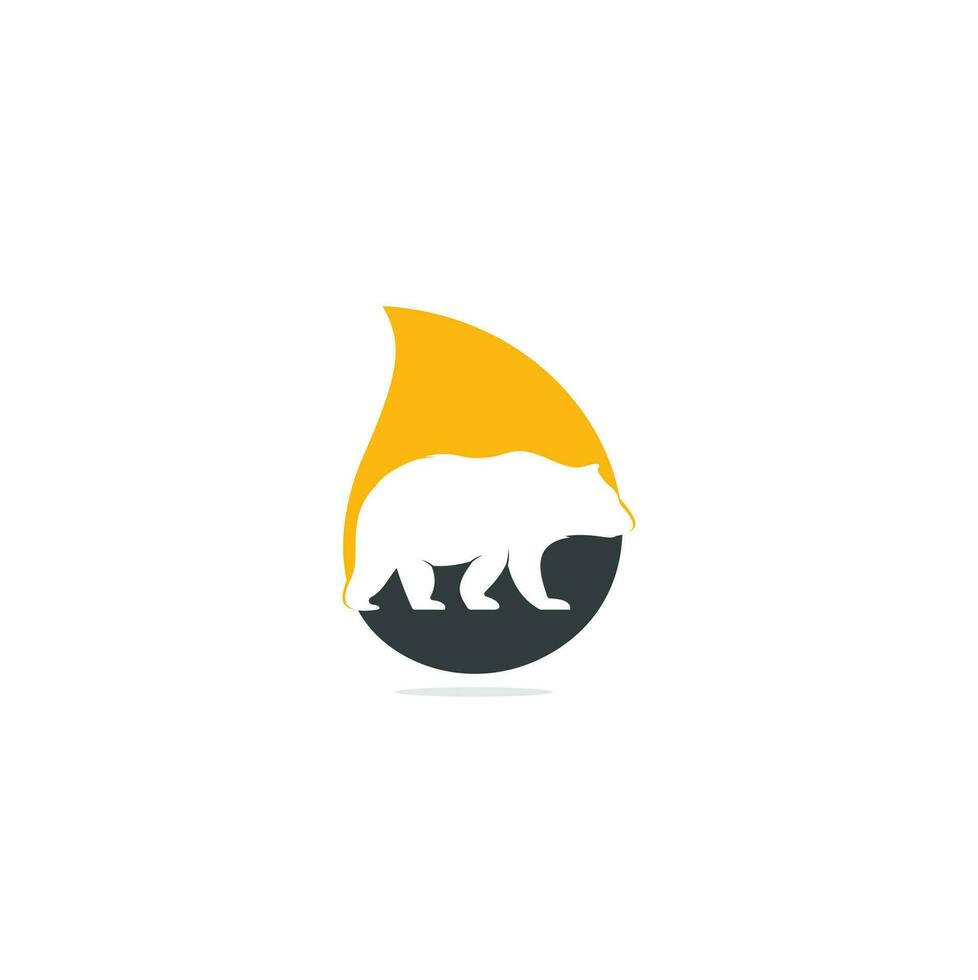 vetor de desenhos de ícone de logotipo de conceito de forma de gota de urso. tem conceitos de logotipo. símbolo do ícone.