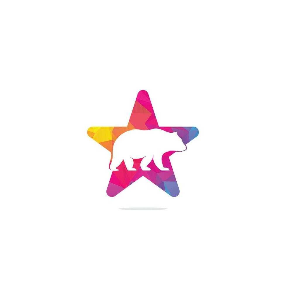 vetor de designs de ícone de logotipo de conceito de forma de estrela de urso. tem conceitos de logotipo. símbolo do ícone.