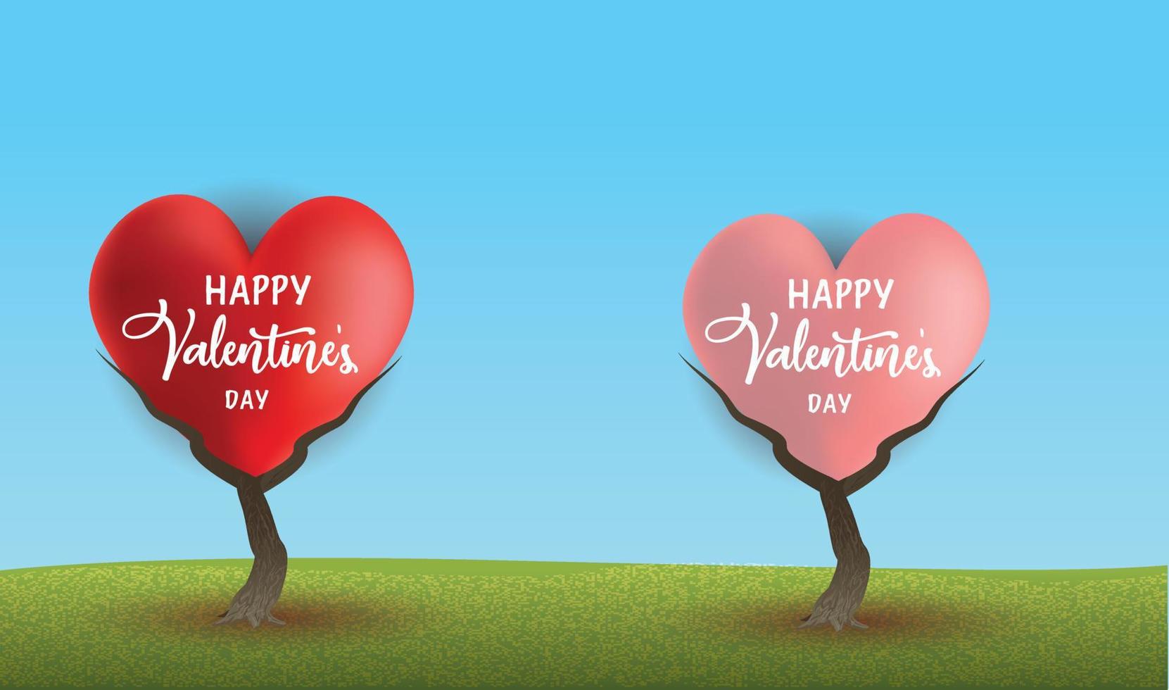 imagem de vetor de design de cartão de dia dos namorados na imagem de vetor de coração de dia dos namorados tree.happy.